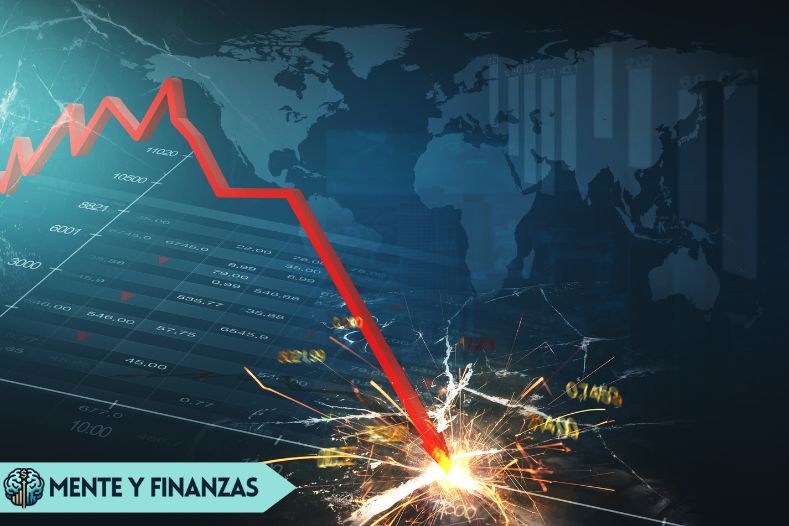 Cómo aprovechar un crash del mercado para invertir con éxito Gráfico bursátil mostrando una fuerte caída en el mercado de valores