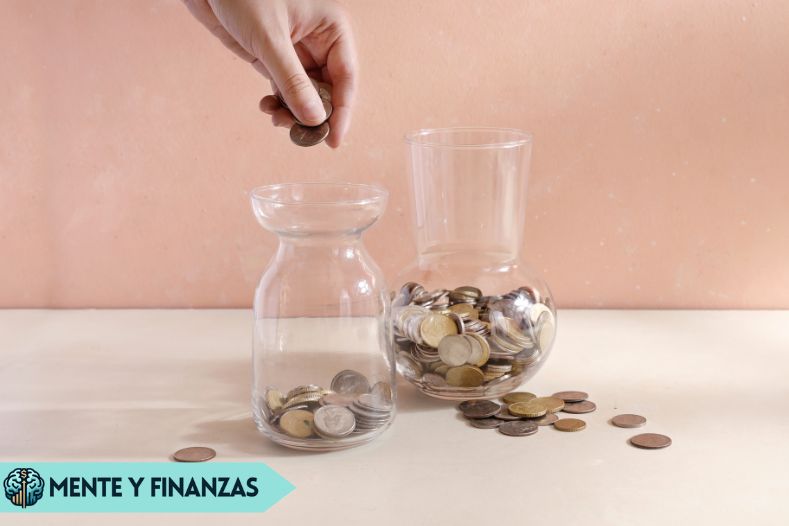 Diagrama del método de las seis cuentas para ahorrar dinero y administrar finanzas personales